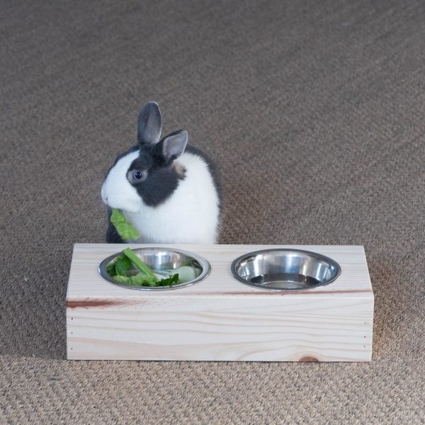 Module écuelles en bois pour les lapins