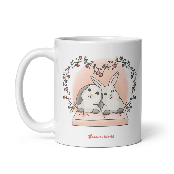 Mug représentant des lapins amoureux petite taille