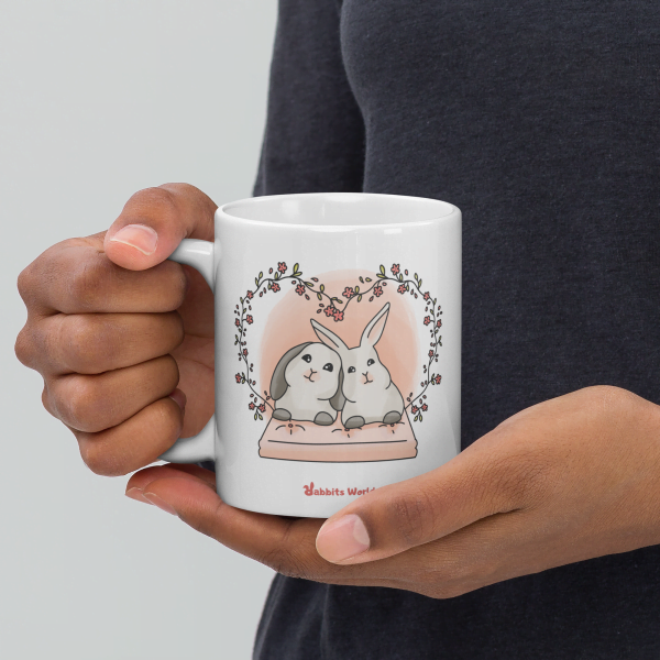 Mug représentant des lapins amoureux