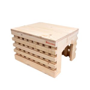 Cabane Claustra en bois d'épicéa trois plis pour lapins