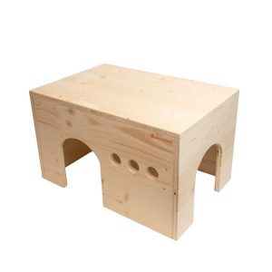 Maison Pollux en bois d'épicéa 3 plis pour lapins géants
