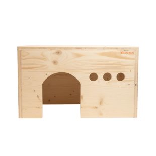 Maison Pollux en bois d'épicéa 3 plis pour lapins géants