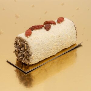 Bûche de Noël en foin, friandise naturelle pour les lapins