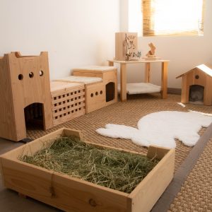 Cabane claustra en bois de douglas pour les lapins