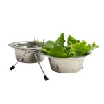 Set d'écuelles en inox, boisson et alimentation pour les lapins
