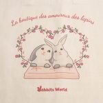 Cabas "La boutique des amoureux des lapins", 100% coton recyclé, made in France