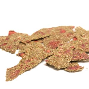 Particules fines aux éclats de fraise pour lapins