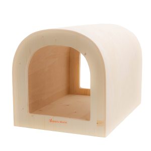 La roulotte design, abri taille XL pour lapins géants et couples en bois d'épicéa 3 plis