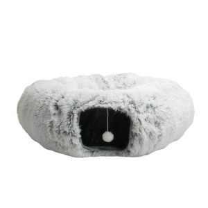 Tunnel donut en fausse fourrure pour les lapins